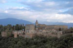 The Alhambra with the mountains of the Sierra Nevada