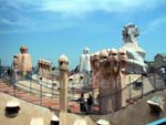 The bizarre chimneys on the roof of the Casa Milà