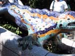 The famous mosaic-saurian that guards the stairs to the column hall