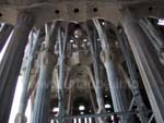 The tree-trunk shaped supporting columns of the Sagrada Familia