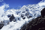 The Bolivian Andes with massive glaciers are heighted up to 6500m