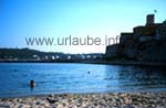 Beach of Antibes with the castle in the background