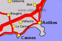 Map of Cannes and Surroundings