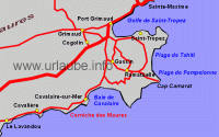 The coastal line south-westwards from Saint-Tropez