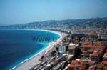 View to the Promenade des Anglais and the oldtown in the foreground