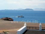 Dreamy view from the hotel room: view to the island Lobos and Fuerteventura behind it