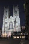 The towers of Westminster Abbey at night