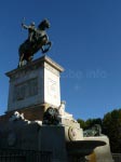 The horseman statue of Felipe IV in the daylight