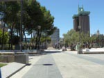 The more beautiful part of the plaza: the area that is isolated from the traffic
