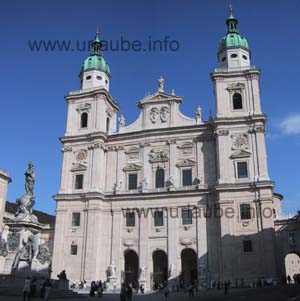 The magnificent front of Salzburg Cathedral