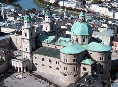 View of Salzburg Cathedral from the castle