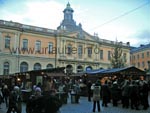 Christmas market in front of the Svenska Academies in Gamla Stan