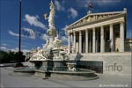 The building of the parliament of Vienna reminds on a greek temple.