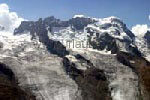 Blick auf die Breithorn-Gruppe vom Gornergrat aus: Roccia Nera, Breithorn-Zwillinge, Ostspitze, Breithorn, Klein Matterhorn