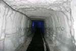 The tunnel in the ice grotto up at the Klein Matterhorn