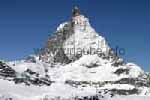 The Matterhorn viewed from the station Trockener Steg (winter)